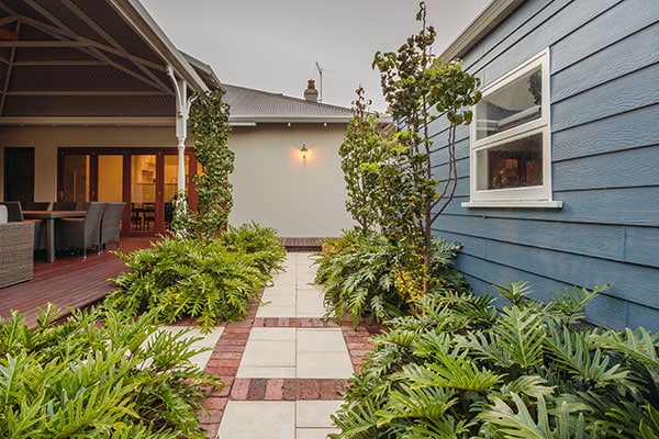 Homely patio and garden by a Professional Landscaper